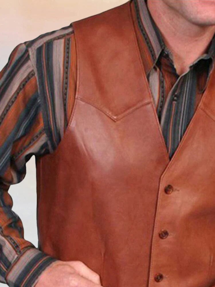 Coofandy Vintage Leather Vest Vest coofandystore 