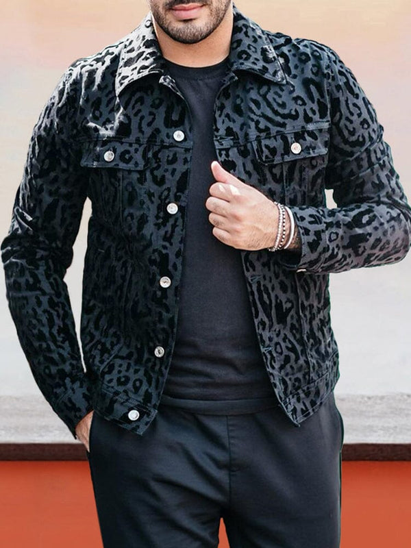 Single-breasted Long-sleeved Jacket Coat coofandystore Leopard S 