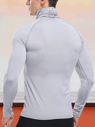 Turtleneck Sports Stretch Quick Dry Tops Shirts & Polos coofandystore 