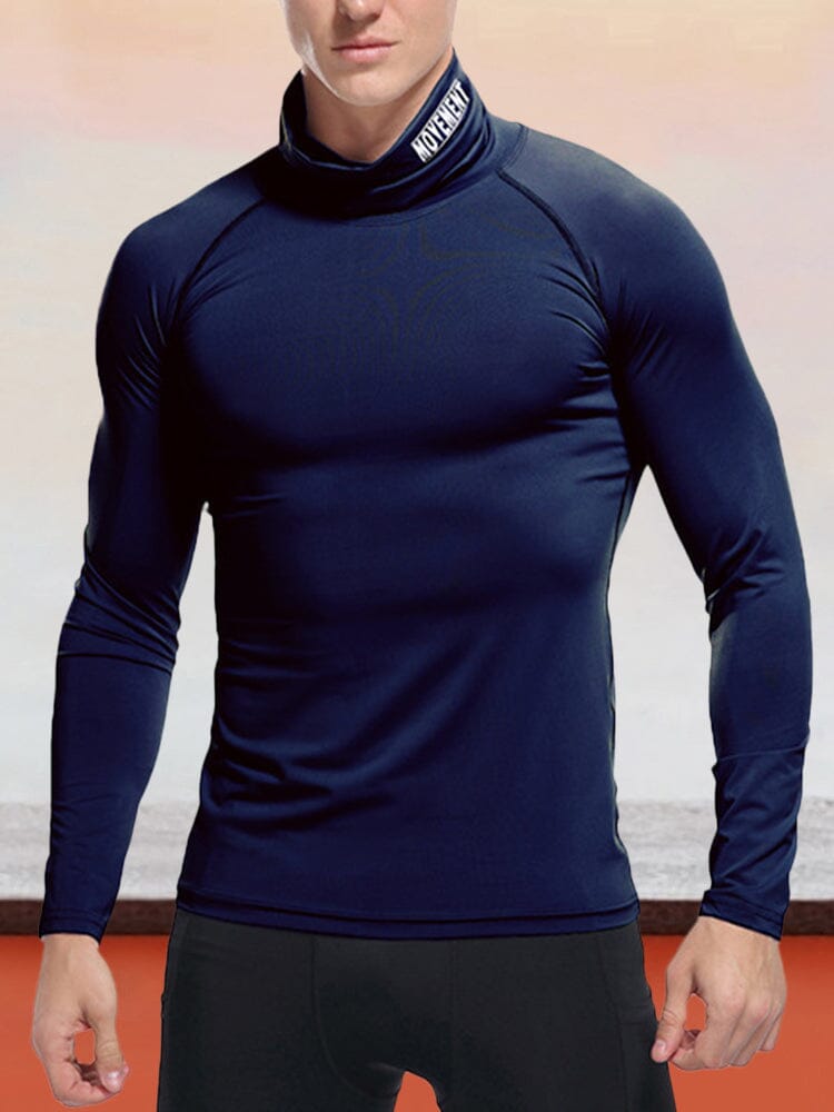 Turtleneck Sports Stretch Quick Dry Tops Shirts & Polos coofandystore Royal Blue S 