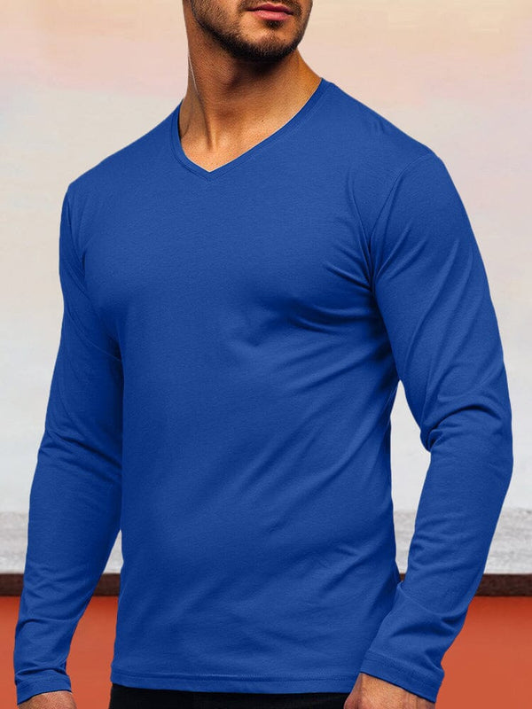 Solid Color Long-sleeved Basic T-Shirt T-Shirt coofandystore Sky Blue S 