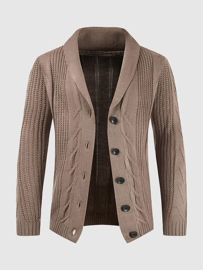 Solid Color Button Casual Sweater Cardigan Sweaters coofandystore Brown S 