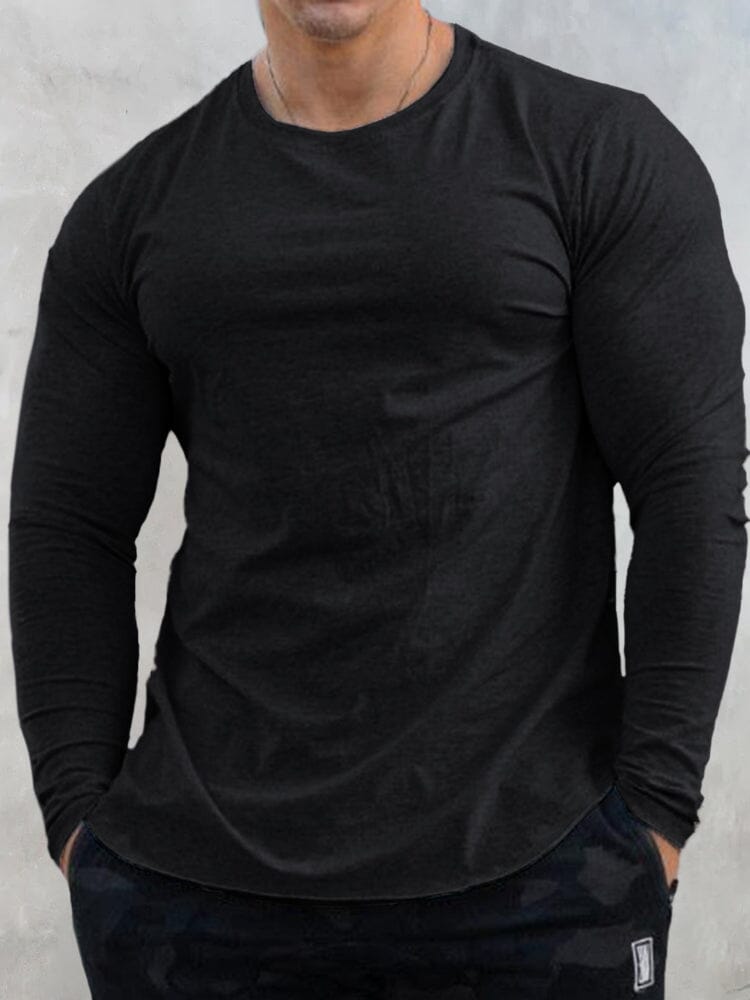 Solid Stretchy Gym Top T-Shirt coofandystore Black XS 
