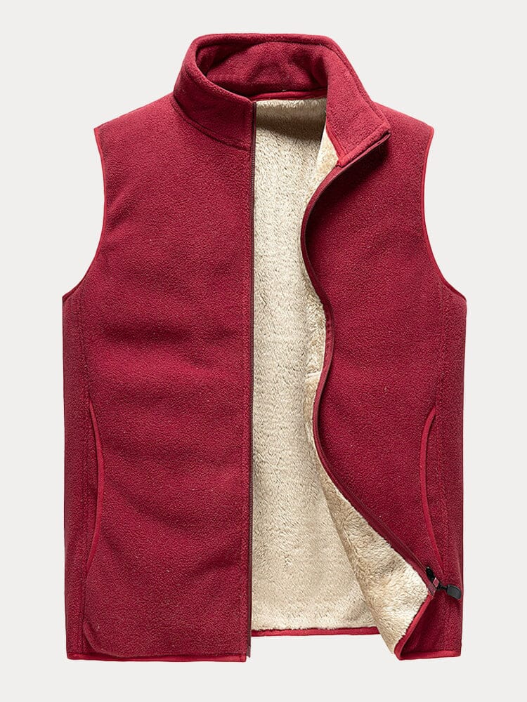 Padded Canvass Vest Vest coofandystore Dark Red M 
