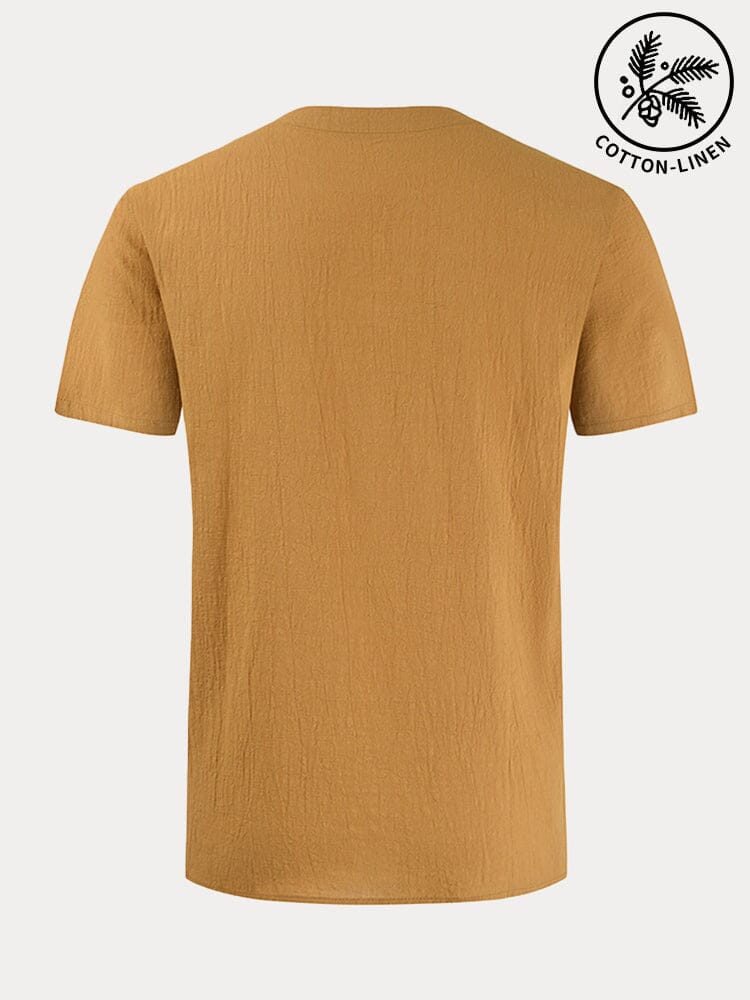 Cotton Linen Casual Short Sleeve Shirt Shirts coofandystore 