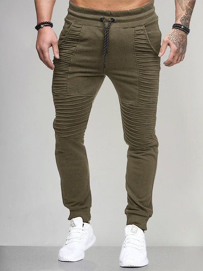Unique Pleated Sport Pants Pants coofandystore Army Green XS 
