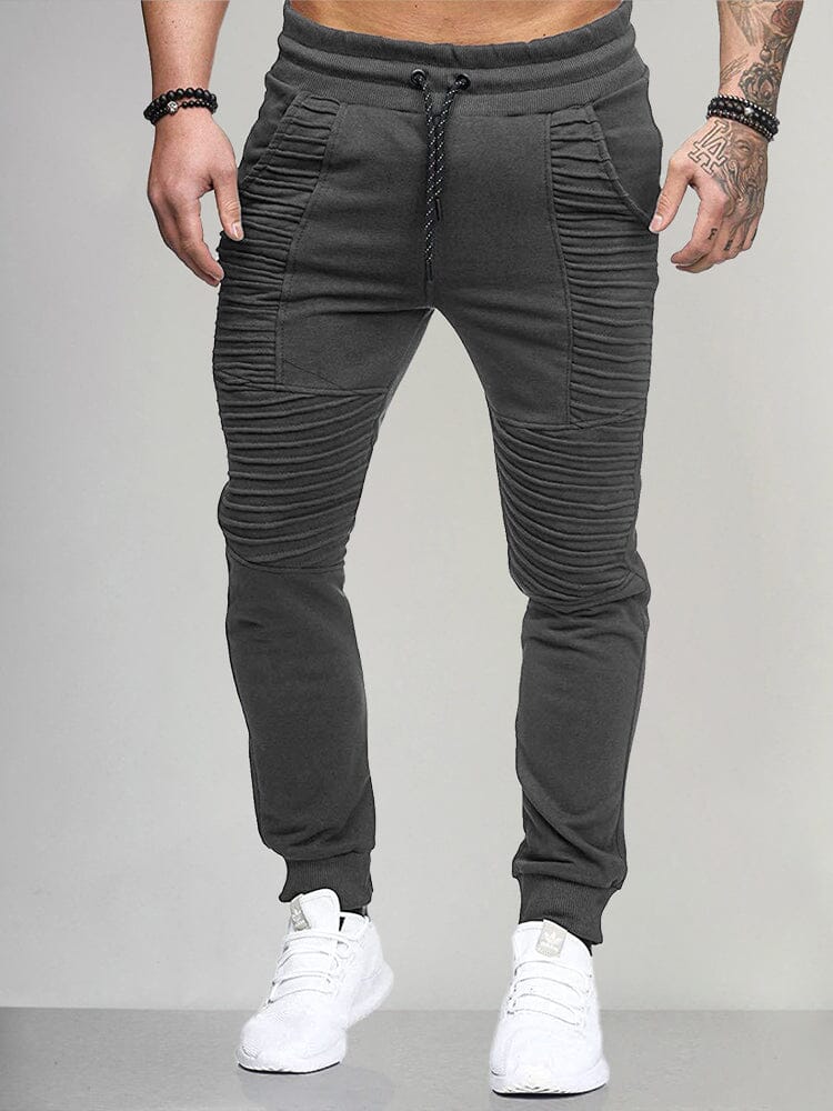 Unique Pleated Sport Pants Pants coofandystore Dark Grey XS 