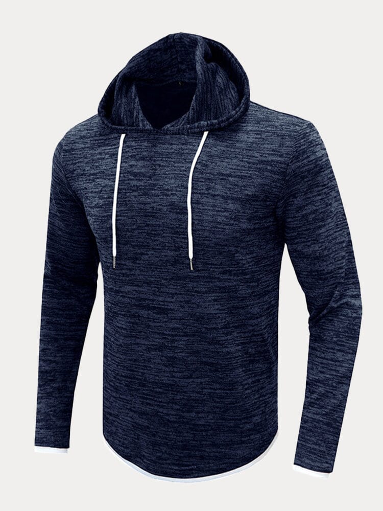 Hooded Long Sleeve Sweatshirt Fashion Hoodies & Sweatshirts coofandystore Dark Blue S 