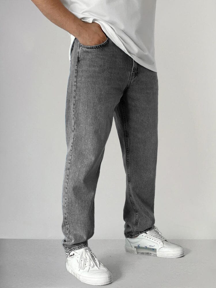 Straight Denim Pants Pants coofandystore Dark Grey S 