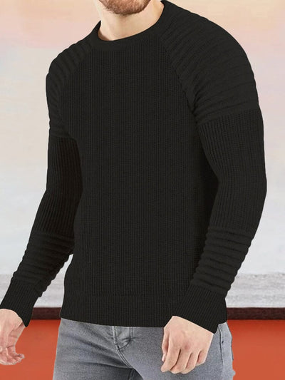 Simple Knit Round Neck Pullover Bottoming Shirt Fashion Hoodies & Sweatshirts coofandystore Black S 