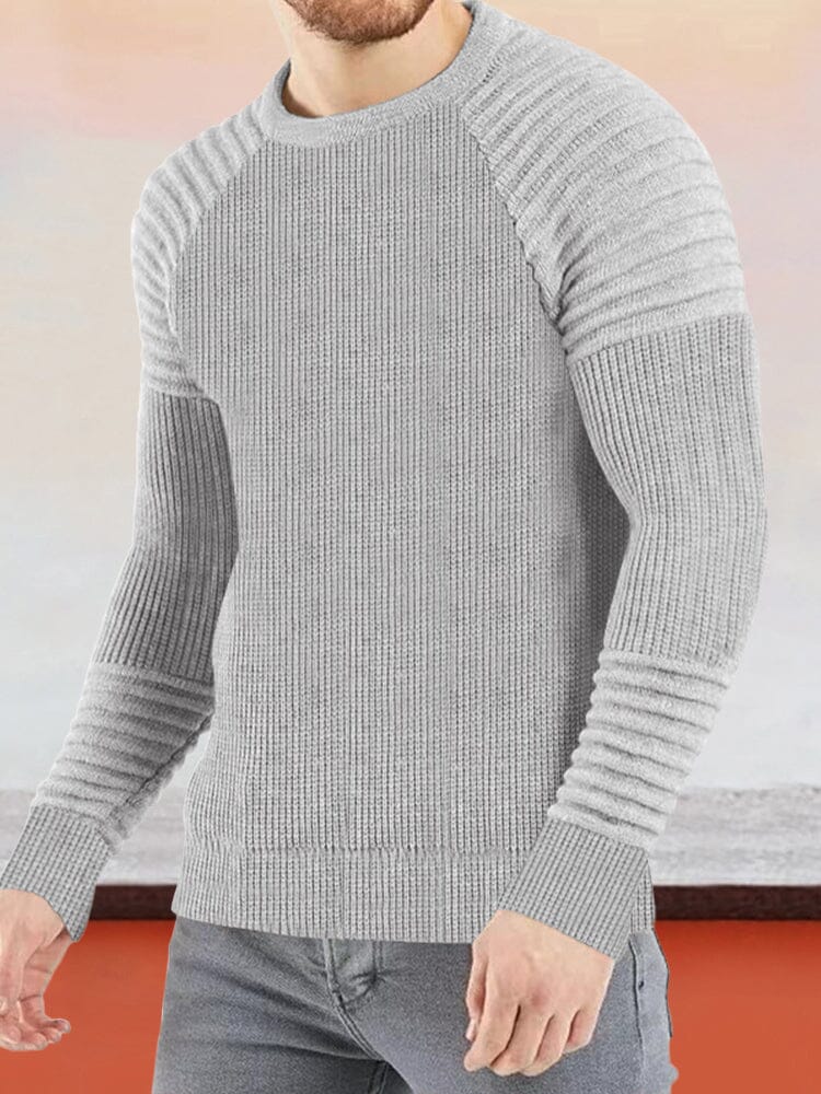 Simple Knit Round Neck Pullover Bottoming Shirt Fashion Hoodies & Sweatshirts coofandystore Light Grey S 