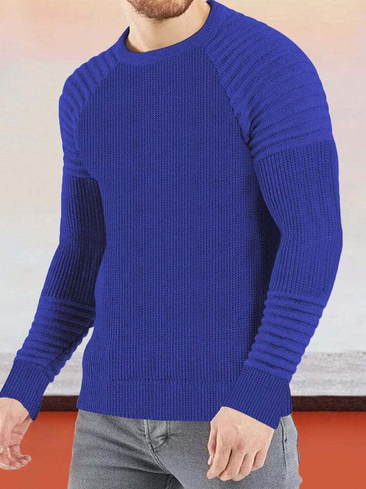 Simple Knit Round Neck Pullover Bottoming Shirt Fashion Hoodies & Sweatshirts coofandystore Blue S 