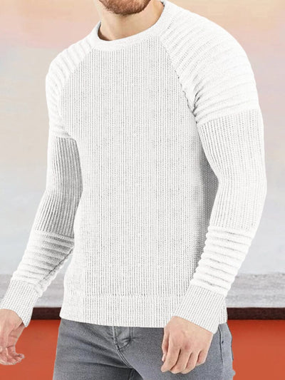 Simple Knit Round Neck Pullover Bottoming Shirt Fashion Hoodies & Sweatshirts coofandystore White S 