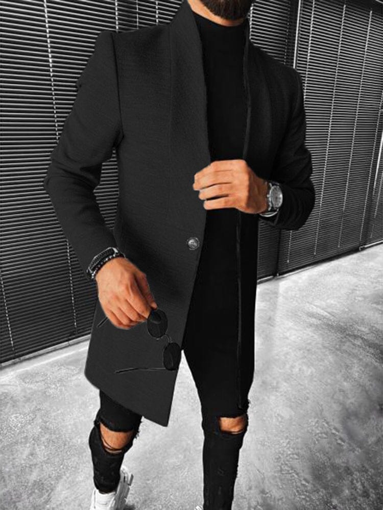 Fashion Standing Collar Jacket Coat coofandystore Black S 