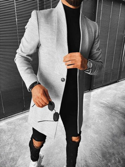 Fashion Standing Collar Jacket Coat coofandystore Light Grey S 
