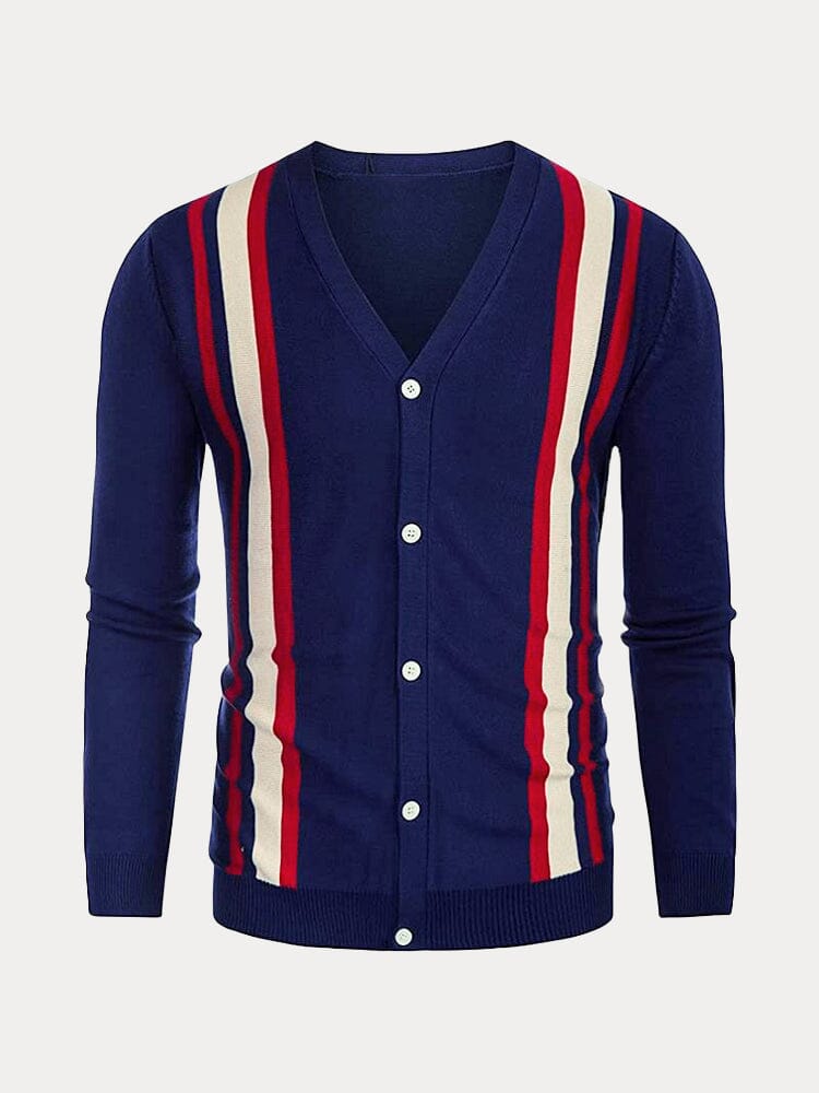 V-neck Stripe Knitted Cardigan Sweaters coofandystore 