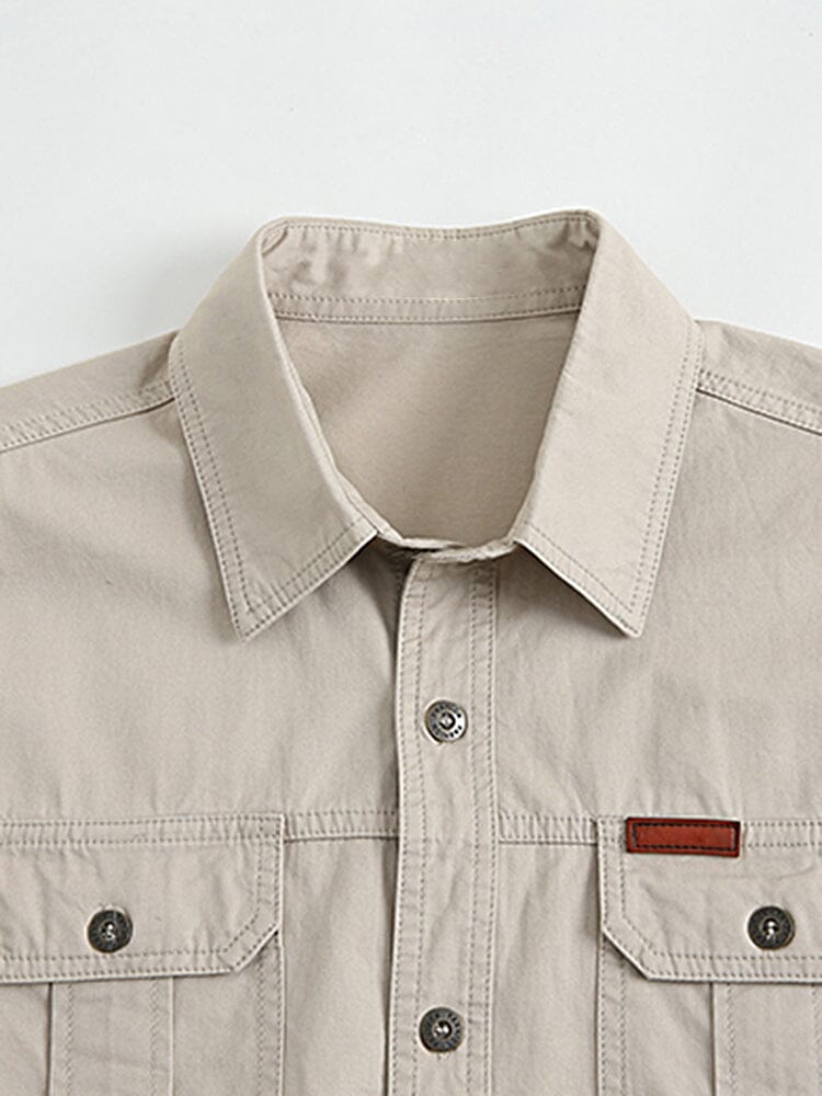 Classic Solid Short Sleeves Cotton Shirt Shirts coofandystore 