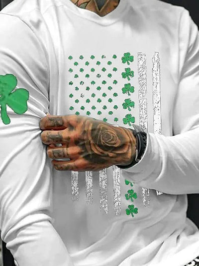 St. Patrick's Day Trefoil Pullover T-Shirt T-Shirt coofandystore White S 