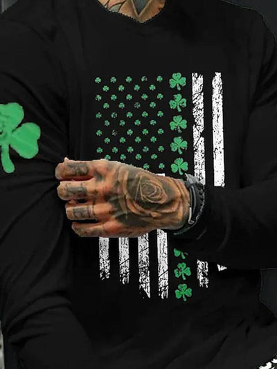 St. Patrick's Day Trefoil Pullover T-Shirt T-Shirt coofandystore Black S 