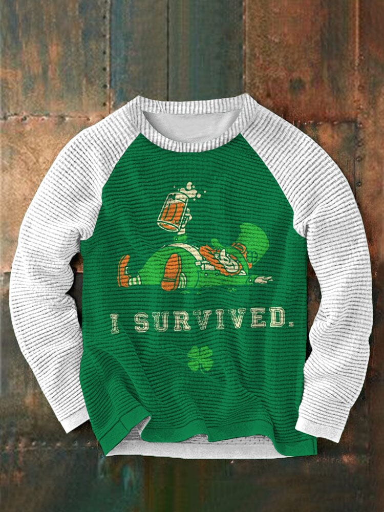 St. Patrick's Day Round Neck Casual Sweatshirt 5 Sweaters coofandystore White S 