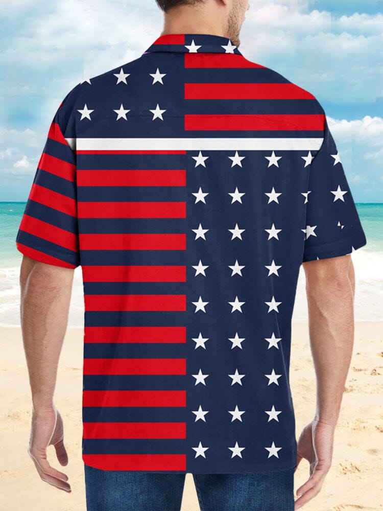Hawaiian American Flag Patten Beach Shirt Shirts coofandystore 