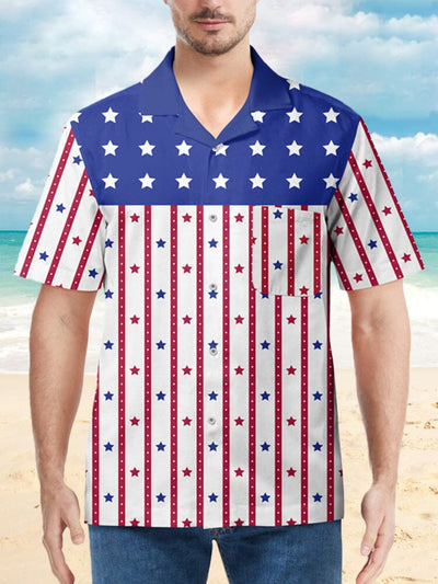 Hawaiian American Flag Patten Beach Shirt Shirts coofandystore PAT 5 M 