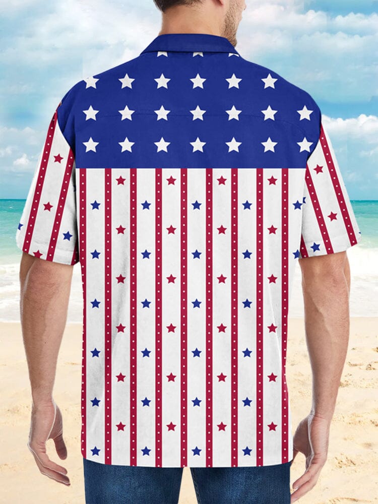 Hawaiian American Flag Patten Beach Shirt Shirts coofandystore 