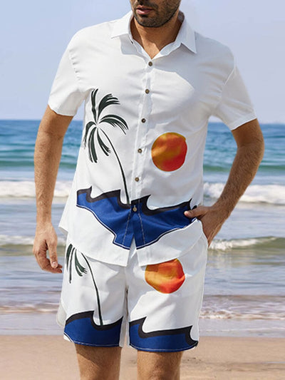 Hawaiian Beach Shirt Set Sets coofandystore White S 