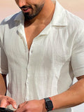 Solid Color Lapel Simple Casual Shirt Shirts & Polos coofandystore 