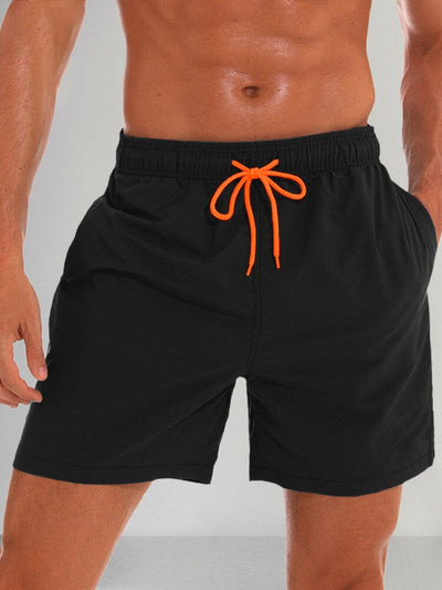 Solid Color Waterproof Beach Shorts Pants coofandystore Black M 