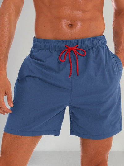 Solid Color Waterproof Beach Shorts Pants coofandystore Navy Blue M 