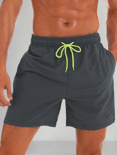 Solid Color Waterproof Beach Shorts Pants coofandystore Grey M 