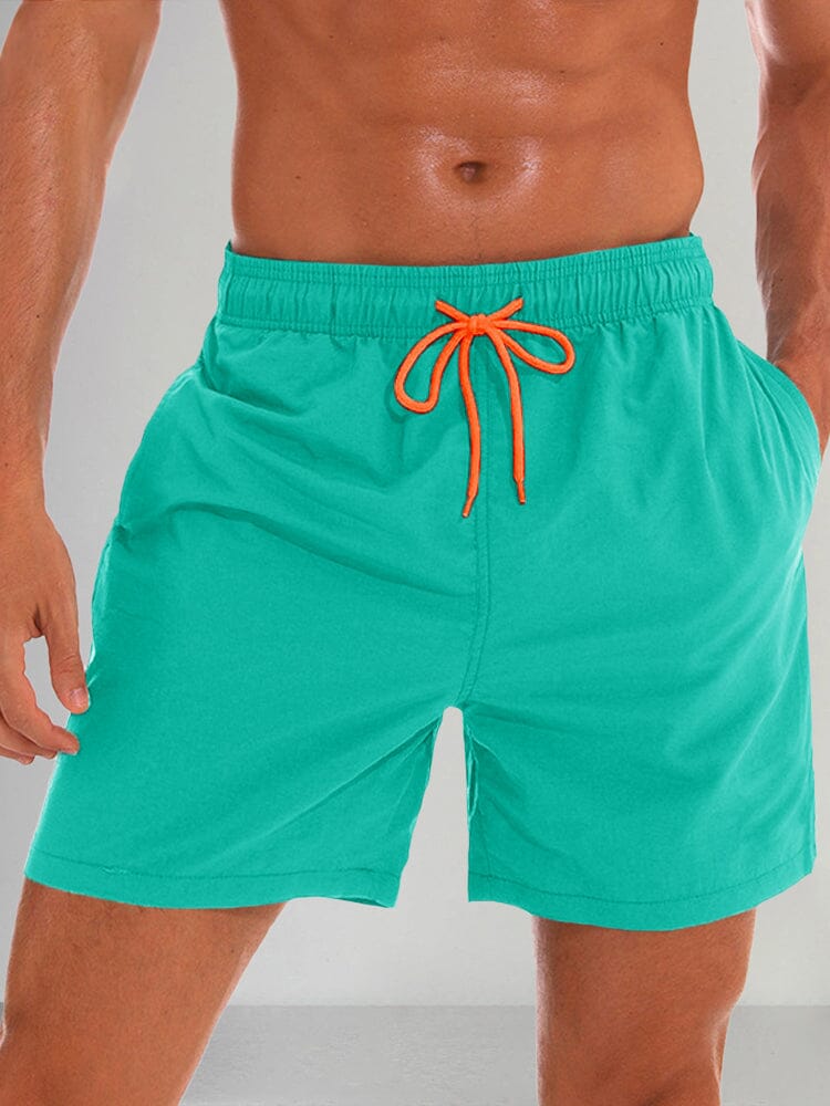 Solid Color Waterproof Beach Shorts Pants coofandystore Light green M 