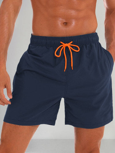 Solid Color Waterproof Beach Shorts Pants coofandystore Dark blue M 