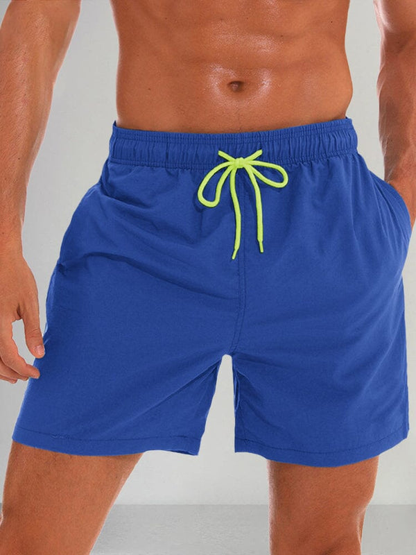 Solid Color Waterproof Beach Shorts Pants coofandystore Jewel Blue M 