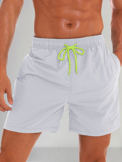 Solid Color Waterproof Beach Shorts Pants coofandystore White M 