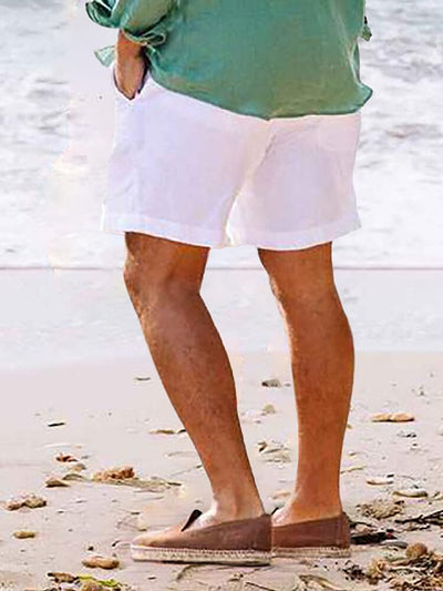 Cotton Linen Casual Beach Shorts Shorts coofandystore 