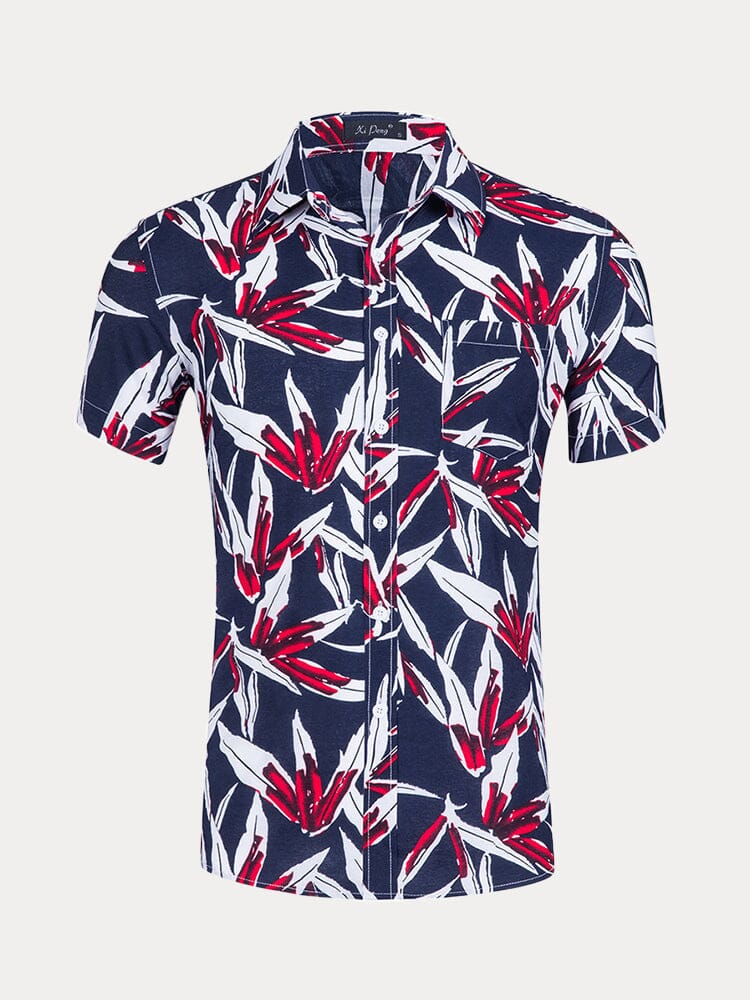 Stylish Hawaiian Printed Short Sleeve Shirt Shirts coofandystore PAT3 S 