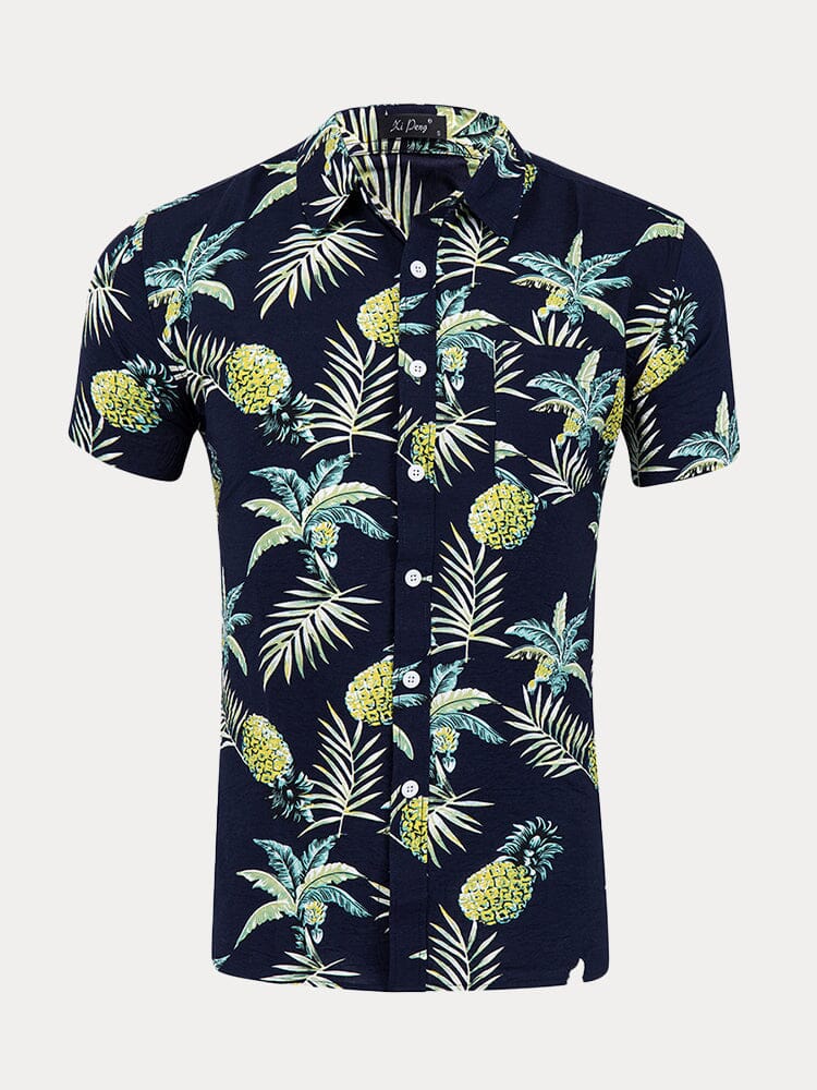 Stylish Hawaiian Printed Short Sleeve Shirt Shirts coofandystore PAT10 S 
