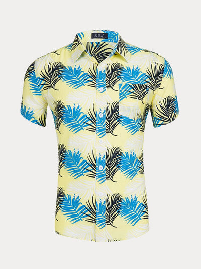 Stylish Hawaiian Printed Short Sleeve Shirt Shirts coofandystore PAT4 S 