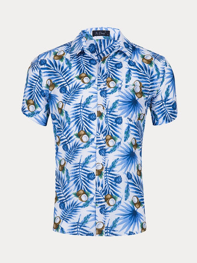 Stylish Hawaiian Printed Short Sleeve Shirt Shirts coofandystore PAT6 S 