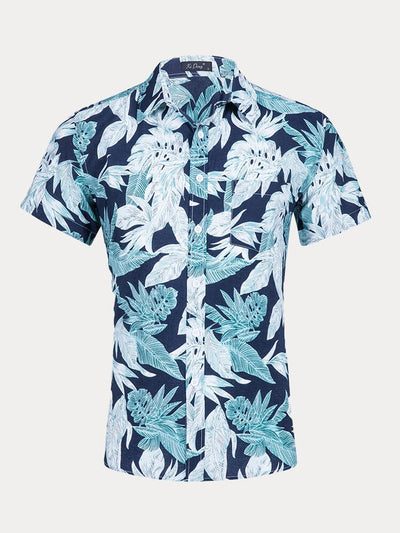 Stylish Hawaiian Printed Short Sleeve Shirt Shirts coofandystore PAT7 S 