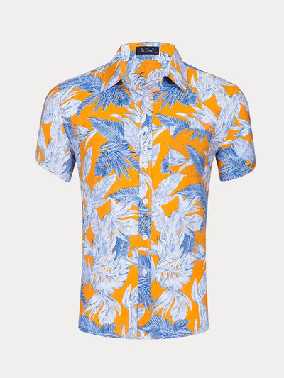 Stylish Hawaiian Printed Short Sleeve Shirt Shirts coofandystore PAT1 S 