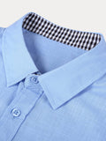 Splicing Long Sleeves Cotton Linen Shirt (US Only) Shirts coofandystore 
