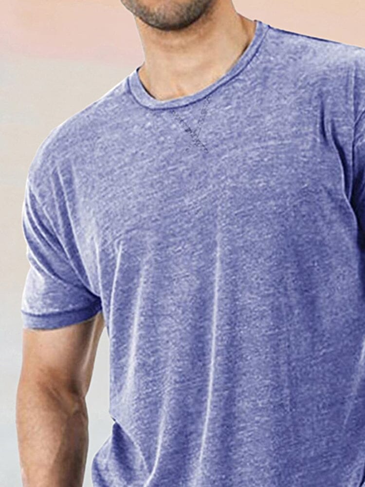 Classic Casual Solid Round Neck T-shirt T-Shirt coofandystore 