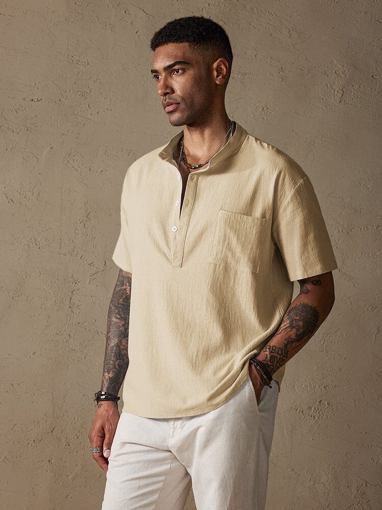 half button dress shirt Mens Half Button Shirts