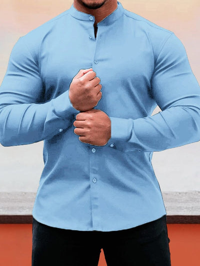 Long Sleeve Button Down Shirt Shirts coofandystore Light Blue S 
