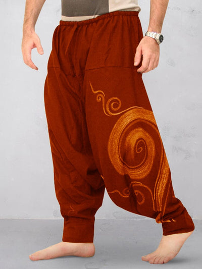 Casual Printed Harem Pants Pants coofandystore Red M 