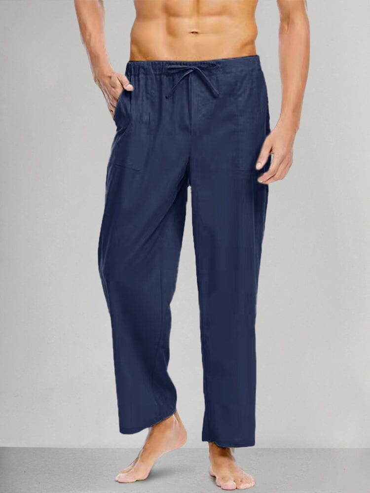 Casual Cotton Linen Style Pants Pants coofandystore Blue S 
