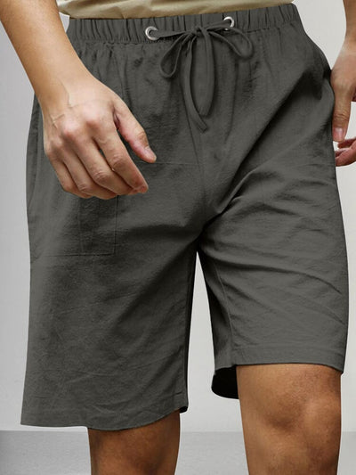 Cotton Linen Style Beach Casual Shorts Shorts coofandystore Dark Grey S 